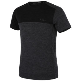 T-shirt homme MOOA MerinoSilk Block 160 short noir black melange