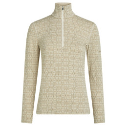 T-shirt fonctionnel femme Icebreaker Women M 260 Tech Vertex LS HZ AlpGeo beige / blanc Undyed/Cumin/J