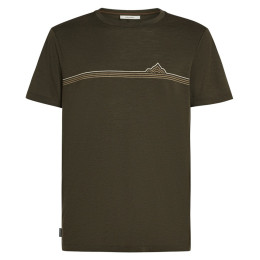 T-shirt homme Icebreaker Men Merino 150 Tech Lite SS Tee Range Stripes brun foncé DK Loden