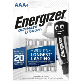 Pile Energizer Ultimate lithium AAA/4 argenté