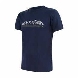 T-shirt fonctionnel homme Sensor Merino Active Pt Mountains bleue Deep Blue