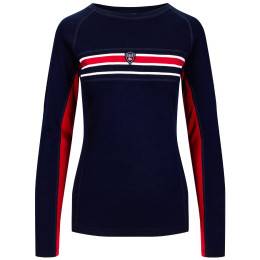 T-shirt fonctionnel femme Dale of Norway Aksla Feminine Baselayer Crew neck bleu foncé Navy Red OffWhite