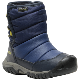 Bottes d'hiver enfant Keen Puffrider Wp Children bleu foncé naval academy/mango mint