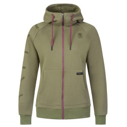 Sweat-shirt femme Rafiki Nuria Zip vert foncé burnt olive