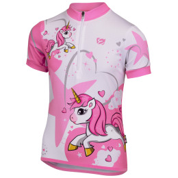 Maillot cyclisme enfant Etape Rio (dívčí) blanc / rose bílá/růžová