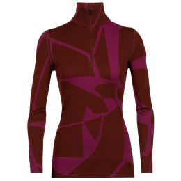 Veste polaire fonctionnelle femme Icebreaker 250 Vertex LS Half Zip Fractured Landscapes rouge espresso/cherry/j