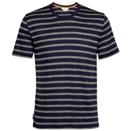 T-shirt homme Icebreaker Drayden SS Tee Stripe bleu foncé midnight navy/gritstone heather/s
