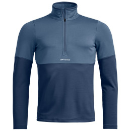 Sweat-shirt homme Ortovox Fleece Light Zip Neck bleu Blue Nunatak