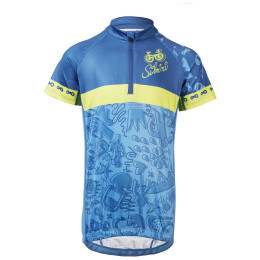 Maillot cyclisme enfant Silvini Scrivia 2023 bleu / vert blue-lime