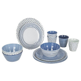 Set de vaisselle Bo-Camp Mix & Match 16 100% Melamine bleue Blue