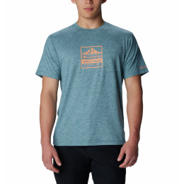 T-shirt homme Columbia Kwick Hike™ Graphic SS Tee bleue Cloudburst, Tested Tough PDX