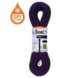 Corde d'escalade Beal Joker 9,1 mm (70 m) Dry Cover violet PURPLE