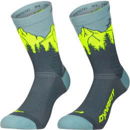 Chaussettes Dynafit Traverse Crew Sk gris / jaune cinder ULTRA YELLOW/5A30