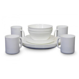 Set de vaisselle Vango Opal 16 Piece Dining Set blanc white