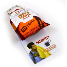 Serviette N-Rit Campack Towel S orange / noir