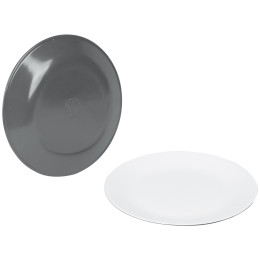 Set d'assiettes Bo-Camp Dinner plate Two tone - 4ks girs Grey