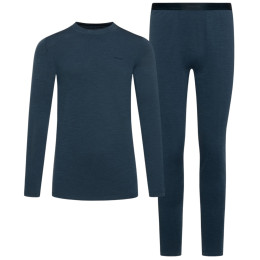 Sous-vêtements thermiques hommes Viking Meriboo Man Set bleu foncé navy