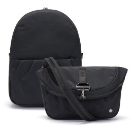 Sac à dos urbain Pacsafe Citysafe CX convertible backpack vert Econyl Black