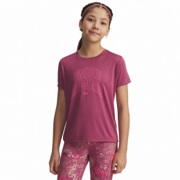 T-shirt enfant Under Armour Tech Varsity Graphic SS rose / violet Red