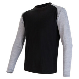 T-shirt homme Sensor Merino Wool PT Logo dl.r. gris / noir Black/Gray