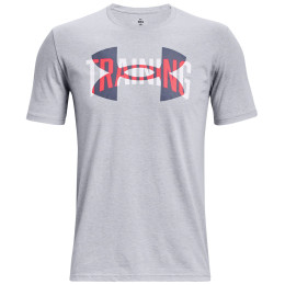 T-shirt homme Under Armour Training Overlay SS girs Mod Gray Light Heather / / White
