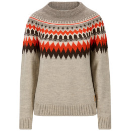 Pull femme Dale of Norway Losna Fem Sweater beige / rouge Birch Melange Coffee