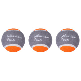Jouet pour chien Mountain Paws Dog Tennis Balls, 3 Pack orange / gris Oarnge
