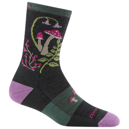 Chaussettes femme Darn Tough Mellow Mushrooms Micro Crew Lightweight With Cushion noir charcoal