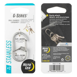 Mousqueton auxiliaire Nite Ize G-series #2 argenté Stříbrná
