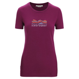 T-shirt fonctionnel femme Icebreaker Women Tech Lite II SS Tee Mountain Geology violet Go Berry