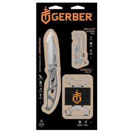 Ensemble cadeau Gerber Paraframe I + Multi-tool Mullet + Peněženka Barbill argenté