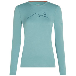 T-shirt fonctionnel femme Icebreaker Women Merino 200 Oasis LS Crewe Rainer Ridge bleu clair Hydro