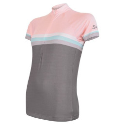 Maillot vélo femme Sensor Cyklo Summer Stripe gris / rose Gray/Pink