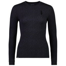 T-shirt fonctionnel femme Mons Royale Cascade Merino Flex 200 LS noir / gris Arctic Leopard