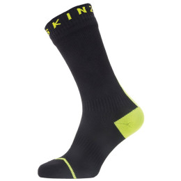 Chaussettes imperméables SealSkinz WP All Weather Mid + Hyd vert Black/NeonYellow