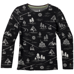 T-shirt fonctionnel enfant Smartwool Kids' Classic Thermal Merino Base Layer Crew noir BLACK SKI DAY