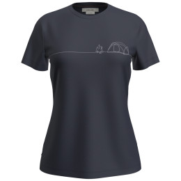 T-shirt fonctionnel femme Icebreaker W Mer 150 Tech Lite SS Tee Single Line C bleu foncé Midnight Navy