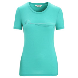 T-shirt fonctionnel femme Icebreaker Tech Lite II SS Tee Cadence Paths vert clair Fresh