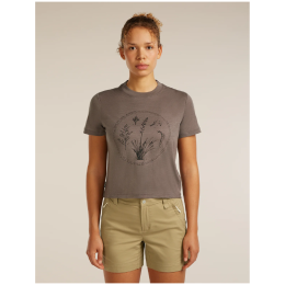 T-shirt femme Icebreaker Merino 150 Tech Lite SS Crop Tee Seed Story brun clair PORCINI