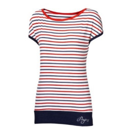 T-shirt femme Progress OS Sepia 24NV blanc / bleu TricolorStrips