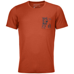 T-shirt homme Ortovox 185 Merino Way To Powder Ts M orange desert orange