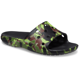 Pantoufles homme Crocs Classic Spray Camo Slide vert Black