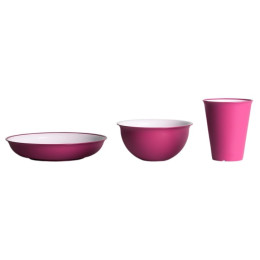 Set de vaisselle Omada Sanaliving Set 3pcs rose Fucsia