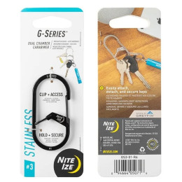 Mousqueton auxiliaire Nite Ize G-series #3 noir Černá
