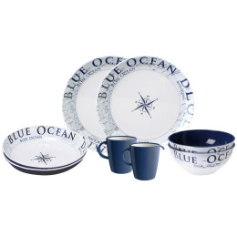 Set de vaisselle Brunner Set tête-à-tête Blue Ocean 8 pcs blanc