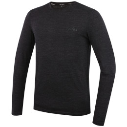 T-shirt homme MOOA MerinoSilk 160 long noir black melange