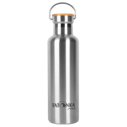 Gourde isotherme en acier inoxydable Tatonka Hot + Cold Stuff Bamboo Lid 750 argenté