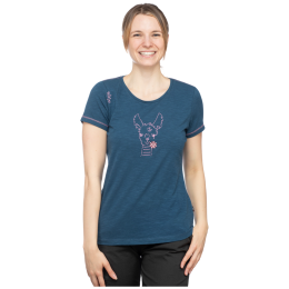 T-shirt femme Chillaz Gandia Happy Alpaca bleue dark blue