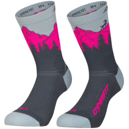 Chaussettes Dynafit Traverse Crew Sk gris / rose cinder PINK GLO/6070