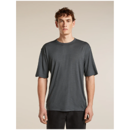 T-shirt fonctionnel homme Icebreaker Merino 150 Tech Lite SS Relaxed Tee gris foncé OBSIDIAN